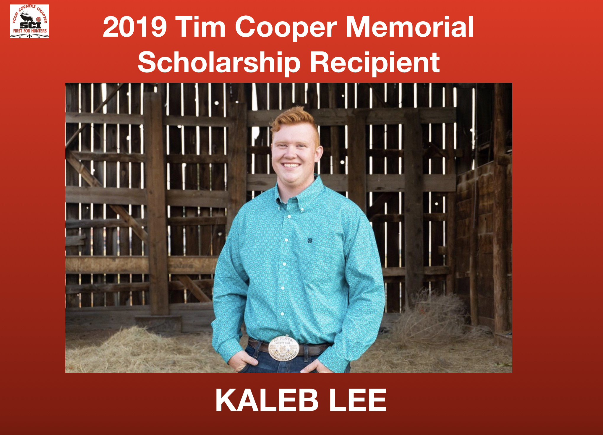 Tim Cooper Memorial Scholarship Awarded to Kaleb Lee